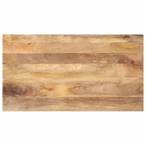 vidaXL Tischplatte, Holzplatte für Esstisch Couchtisch, Massivholzplatte Rustikales Design, Ersatztischplatte, 100x60x3,8cm Rechteckig Massivholz Mango