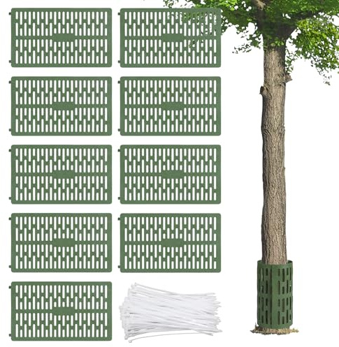 CPROSP 9 Pezzi Protezione per Tronco d'Albero 33 * 20cm, Proteggi Piante per Decespugliatore Dimensioni Regolabili, per la Protezione Contro il Rosicchiamento di Animali e Tosaerba, Verde scuro