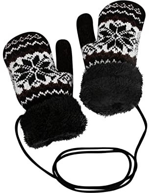 Verdickte, warme Fäustlinge für Mädchen, niedlich, für Jungen und Fäustlinge, Handschuhe für Damen, kaltes Wetter, beheizt, coffee, Einheitsgröße