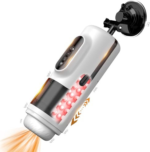 Masturbieren Sex Spielzeug für Männer Handfrei Elektrischer Masturbator Cup - Blowjob Melkmaschine mit Stoßen Saugen Vibrieren Erhitzen, Auto Male Sex Toy Stroker Penis Masturbation Vergnügen Vibrator