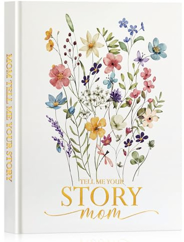 Lanpn Mom Life Story Book Journal with 270+ Prompts, Leather Hardcover Mother Story Guided Journal, Mom Memory Keepsake Heirloom Book to Fill Out, Mother's Day Birthday Christmas Gift for Mom