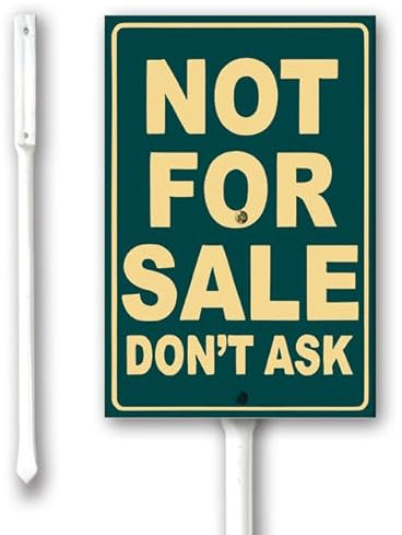 Geroclonup Funny No For Sale Do Not Ask Yard - Letrero de metal con estaca para valla/puerta delantera/césped/jardines y negocios decoración al aire libre, 11,5 x 15 cm