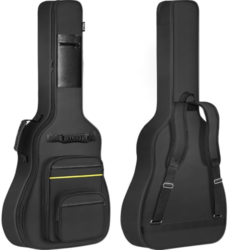 ANILD Acoustic Guitar Bag 40 41 42 Gig Bag 0.35 In Thick Padding Water Resistent Oxford Cloth Dual Adjustable Shoulder Strap Acoustic Guitar Case with Back Hanger Loop
