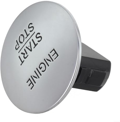Wodsty For-Engine - Pulsante di ricambio per pulsante di avviamento, cromato e nero, copertura in plastica ABS per sistema Keyless Go