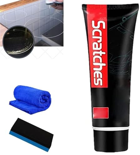 100ML Scratch Free Stove Top Scratch Remover, Polishing Wax for Glass Ceramic Stove Top, Cooktop Heavy Duty Cleaner and Polish, Car Paint Scratch Repair, with Sponge