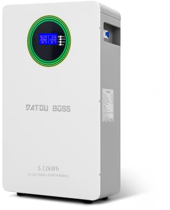 Batteria LiFePO4 48V 100Ah a parete, 5120Wh batteria fotovoltaico accumulo, con BMS 100A e display LCD, espandibile in parallelo, per sistemi fotovoltaici, solari e applicazioni off-grid