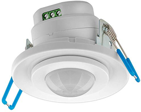 Goobay 71362 Infrarot Bewegungsmelder mit Dämmerungssensor Innen 360° PIR Sensor LED Leuchte Unterputz Deckenmontage Einbaubewegungsmelder 8 m Weiß