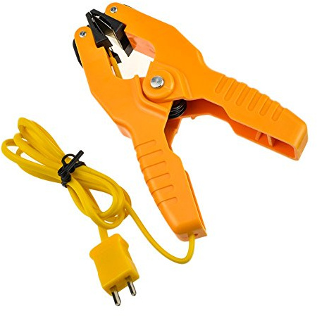 Leaton Pipe Clamp Temperature Flat Lead for K-Type Probe Thermocouple Sensor in Temperature Range From -40~200°C/393°F