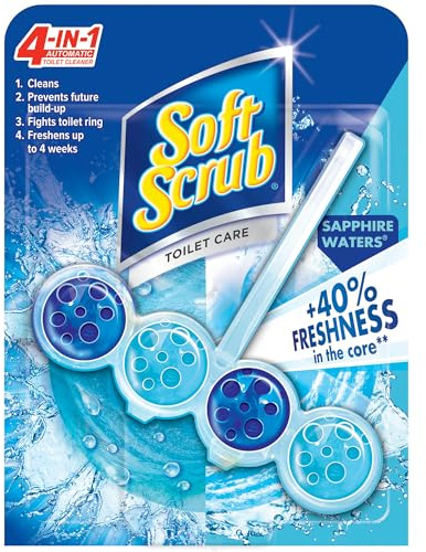 Soft Scrub 4-in-1 Rim Hanger Toilet Bowl Cleaner, Sapphire Waters, 6 Count