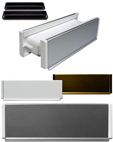 Aluminium-Briefeinwurf-m.Schacht-Nr.1-270 x 80 mm-Briefkasten-Briefschlitz-Briefklappe (270 x 78 mm, Alu. Silber = Kanten schwarz)
