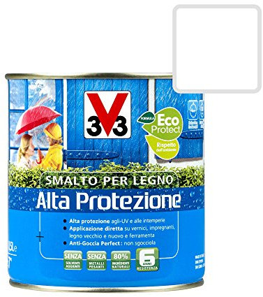 V33 Smalto Per Legno Alta Protezione 0,5 Lt - Bianco