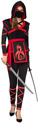 Spooktacular Creations Halloween Ninja Warrior Costume for Women with Ninja Mask (Small (5 – 7 yrs))