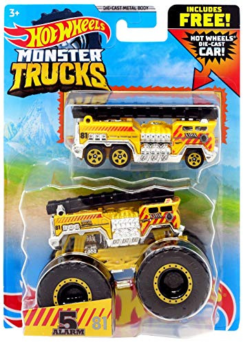 Hotwheels Monster Trucks 5 Alarm #81 inkl. Druckguss-Auto [gelb]
