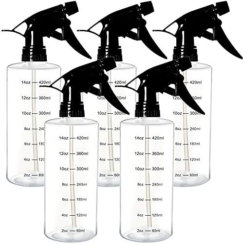 Youngever Lot de 5 Vaporisateur Vide Plastique 500ML, Bouteille Pulverisateur 500ML, Flacons Pulvérisateurs (Black Sprayer)