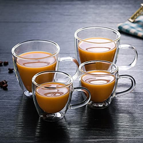 MYLEE London 150ml Double Walled Glass Coffee Mug with Handle