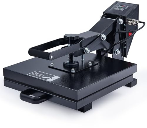 CREWORKS 38x38cm Heat Press Machine for T Shirt, 15x15 Heat Press with Digital Control Dual Heating Tubes, Multipurpose Heat Transfer Machine for Pillows Mouse Pads Tote Bags