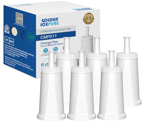 GOLDEN ICEPURE Coffee Machines Water Filter Compatible with Sage Barista SES008, SES810, SES880, SES920, SES980, SES990 Coffee Machines, NSF Certified, 6 Pieces