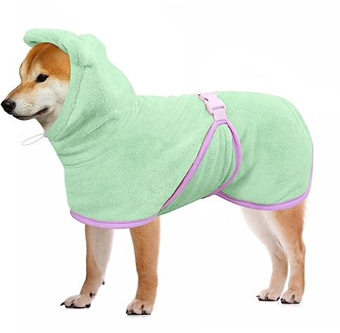 Mosucoirl Accappatoio per Cani in Microfibra - Asciugamano Morbido e Assorbente per Animali - Cappotto da Bagno per Cane