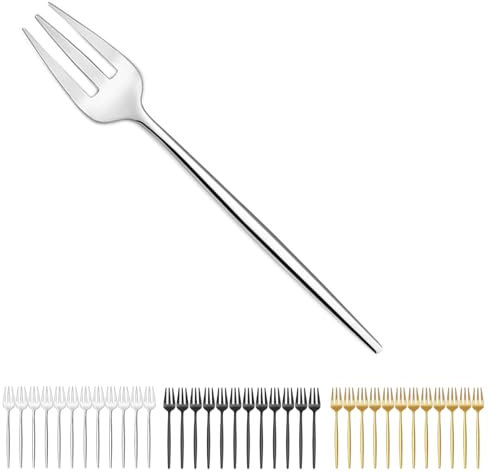 Bestdin forchette per torte 12 pezzi, set di forchette in acciaio inox 13,5 cm (5,3 pollici), forchette lucidate a specchio, forchette per dolci, adatte per casa/ristoranti, lavabili in lavastoviglie