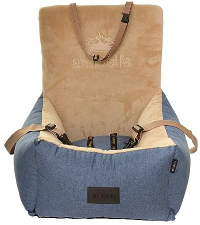 BOUTIQUE ZOO Luxuriös Hunde Auto Sitz | Autositz für Hunde, Rückbank, Vordersitz | Universal Waschbar Hundeautositz für Hunde und Katzen | Farbe: Blau | Polyester | Große: 55 x 55 cm