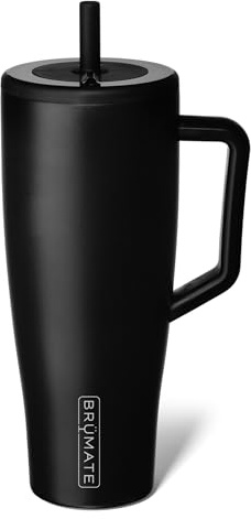 BrüMate Era 40 oz Tumbler with Handle and Straw | 100% Leakproof Insulated Water Bottle Tumbler with Lid and Flexible SoftSip Straw | Made of Stainless Steel | Cup Holder Friendly | 40oz (Matte Black)