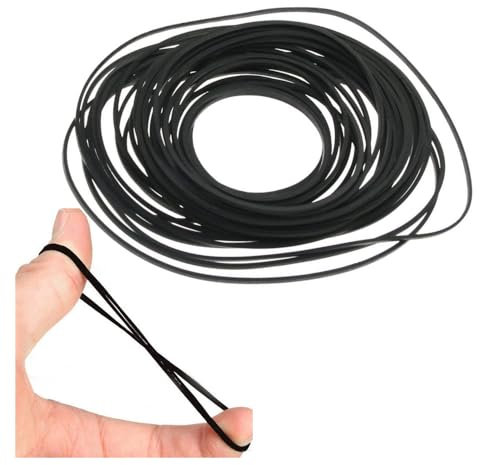 Wanfoou 50pcs Mix Size Rubber Cassette Tape Machine Belt Set, Black, for VCRs, DVD Drives, Walkmans