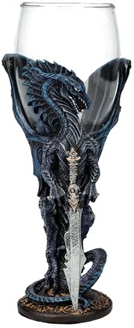 Figuren Shop GmbH Drachen-Kelch Night Blade by Ruth Thompson – 150ml, Drachenkelch, Weinkelch, Fantasy, Gothic