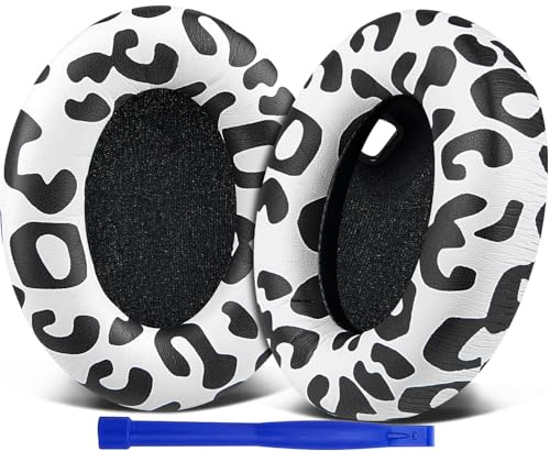 SOULWIT Cuscinetti Auricolari di ricambio per Sony WH-1000XM4 (WH1000XM4), Padiglioni con schiuma antirumore, spessore aggiunto, senza influire sul sensore - Leopardo delle Nevi