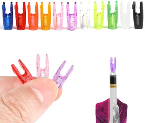SHARROW 50pcs Archery G Pin Nock Plastic Arrow Nocks Tails for 3.2mm Aluminum Pins(Transparent Blue)