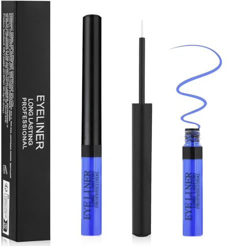 Aomig 24h-Wasserfester Eyeliner Präziser Veganer Eyeliner Flissig mit Langzeit-Halt Smudge-Proof Formel Matt Eye-liner Sanfte Kajalstifte empfindliche Augen perfekt für Täglich Maskenbildner (Blau 2g)
