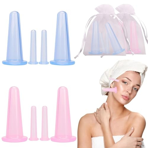 8 Ventosas Para Cara De Silicona,masajeador Facial, Para Cualquier Parte Del Cuerpo