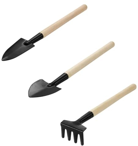 3Pcs Useful Plant Shovel Rake Home Tiny Miniature Planting Tools Ergonomic Handle Mini Garden Tools Set for Small Flower Garden