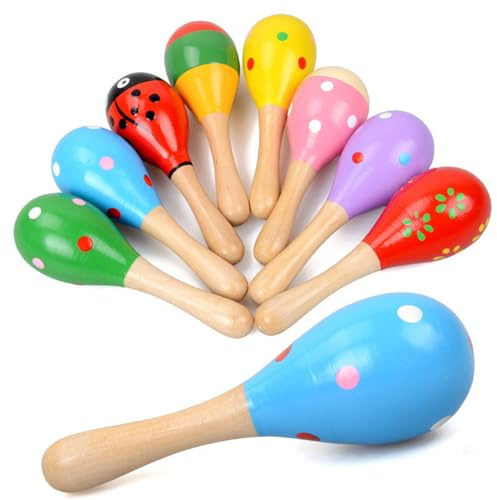 LLTCMYGS Giocattolo Musicale Montessori Maraca, Sonagli a Percussione Manuale per Bambini, Regalo di Vacanza per Bambini
