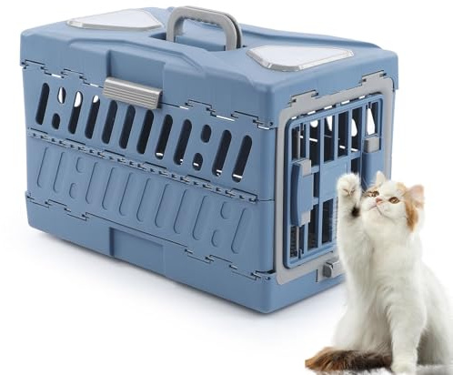 Cajas de Transporte para Gatos – de Transporte Plegable y Transpirable | Pequeña de Transporte para Mascotas con asa, para Gatitos, Cachorros, Aire Libre, avión, Coche, Viajes y Camping