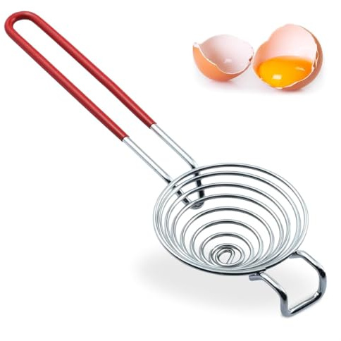 YIPFEN Separador de Yemas de Huevo de Acero Inoxidable con Mango para Cocina (Plata)