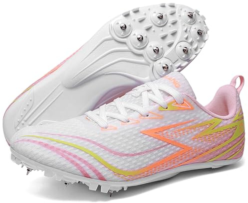 PIzrgm Chaussures d'athlétisme 8 Pointes pour Hommes Femmes Chaussures Course De Sprint Saut pour Sprint et mi-Distance,D,42 EU