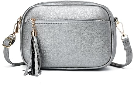 FULEI Tassel Crossbody Bag for Women Small Ladies Handbags with Zip | Lightweight Faux Leather Shoulder Bag with Adjustable & Detachable Crossover Strap, Smooth Zip Pockets