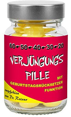 Lustapotheke® Verjüngungspille mit Geburtstags- Rücksetzerfunktion (Traubenzuckerlinsen)