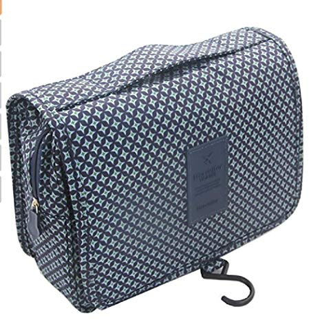 Bolsa de Aseo/Organizador Especialmente concebido para los Viajes, el Maquillaje y artículos de higiene Personal - tamaño L (Estrellas/Azul)