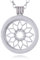 Morella Damen Halskette 70 cm Edelstahl mit Amulett und Coin 33 mm Sonnensymbol Silber in Schmuckbeutel