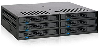 ICY DOCK 6 Bay 2.5” SATA HDD / SSD Hot Swap Tool-Less Backplane Enclosure with Dual Cooling Fan for 5.25” Bay | ExpressCage MB326SP-B