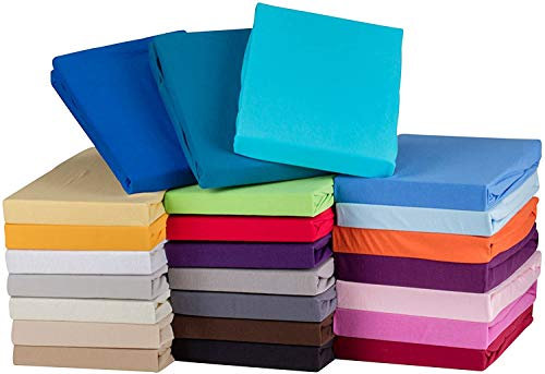 Kinderjersey Jersey/Baumwolle Spannbettlaken Spannbetttuch Bettlaken 70 x140cm (Aubergine)