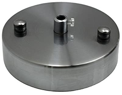 LEDSone Roseta de techo vintage de 100 mm de diámetro de metal cromado con accesorios para lámparas y lámparas de araña.