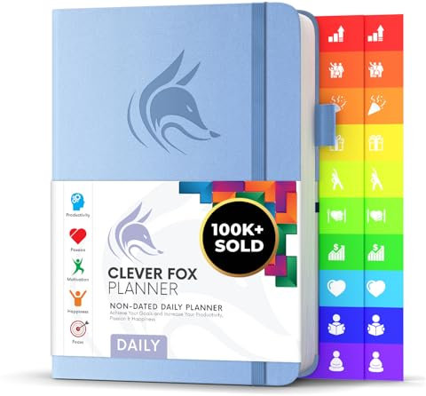 Clever Fox Tagesplaner - Bester Agenda & Tageskalender zur Steigerung deiner Produktivität, Zufriedenheit und Ziele - Persönlicher Tagesorganisator - A5, Undatiert - Immergrün (Englisch)