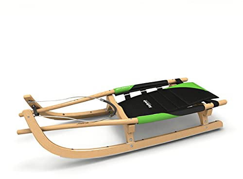 Kathrein Rodel Renn und Tourensportrodel Einsitzer Rennrodel, schwarz-grün, XL