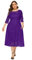 Odizli Robe de soirée élégante à manches 3/4 pour femme - En dentelle - Pour mariage, fête, coctail - Grandes tailles, Violet, XXXXXXL