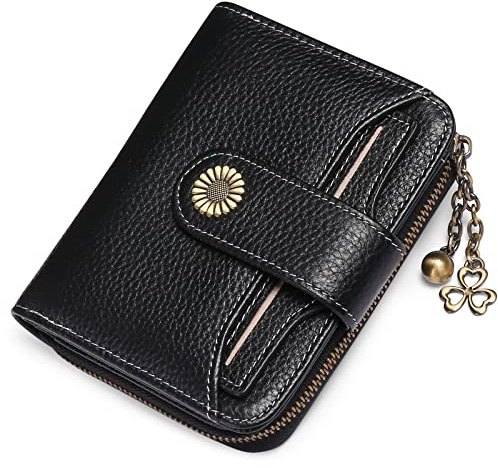 SENDEFN Geldbörse Damen Klein,Geldbeutel Frauen Leder, mit Münzfach Kleines Zipper Brieftasche Kartenhalter mit RFID Blocker