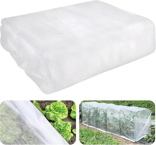 2X10M Insect Netting Mesh Garden Netting Fine Mesh Butterfly Garden Netting for Vegetables Plants Fruits Flowers Crops Greenhouse Row Covers Raised Bed Barrier Screen Birds Protection Netting