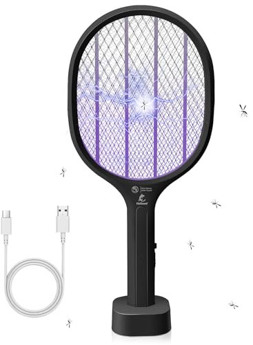 Walizard 2 in 1 Fly Zapper Electric: Electric Fly Swatter Bug Zapper Racket Bat Electronic Mosquito Insect Killer Indoor USB Rechargeable 3000V