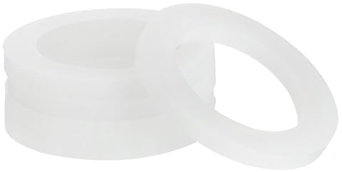 sourcing map Guarnizione in silicone, diametro esterno 30 mm, diametro interno 20 mm, larghezza 3 mm, anello di tenuta VMQ, per soffione doccia, tubo dell'acqua, tubazioni idrauliche, bianco, 5 pezzi